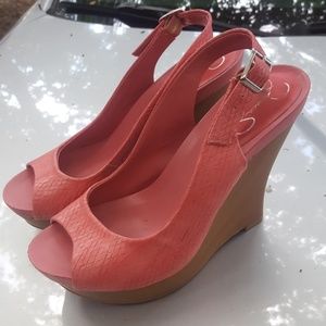 Jessica Simpson pink peep toe wedges